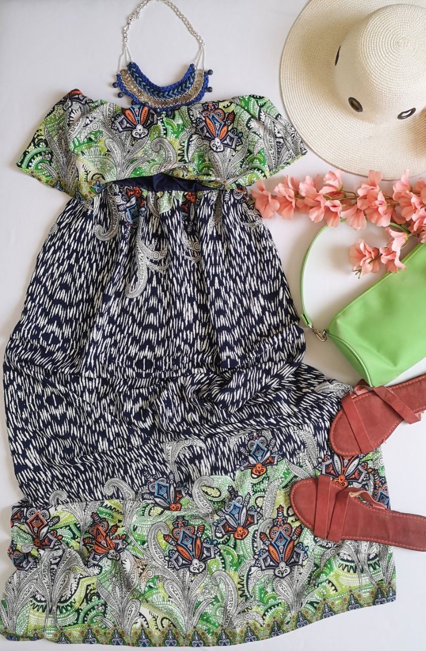 MAXI VESTIDO STRAPLESS INCLUYE COLLAR💙