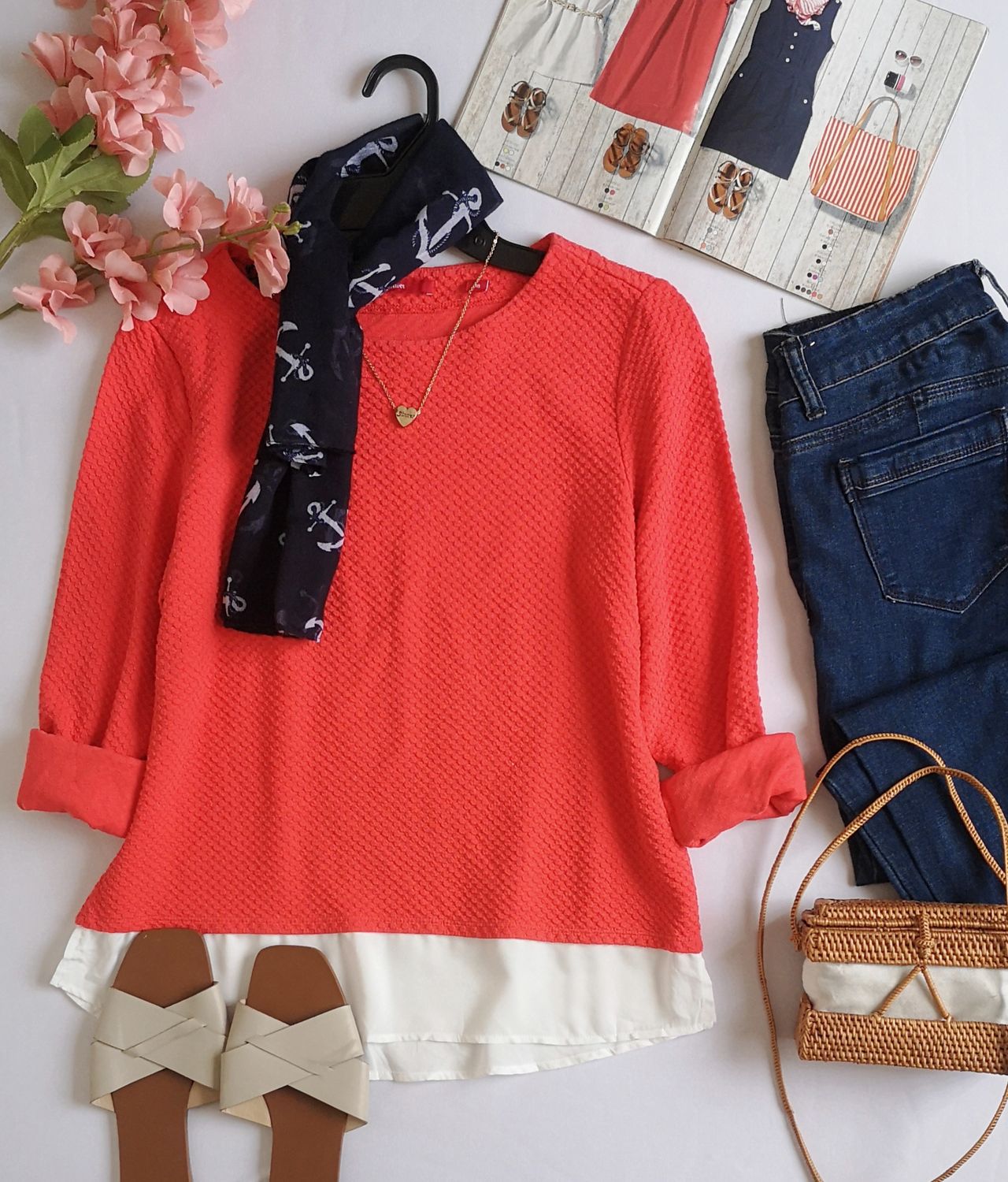 BLUSA MANGA LARGA INCLUYE PAÑOLETA ⚓