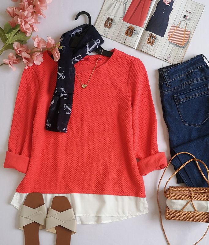 BLUSA MANGA LARGA INCLUYE PAÑOLETA ⚓