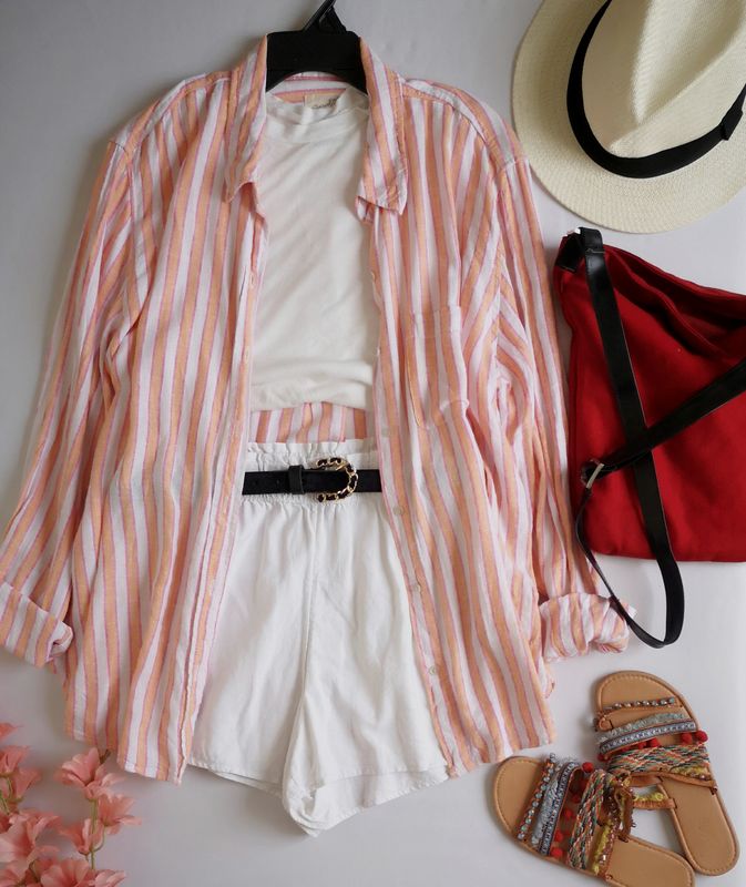 BLUSA RELAXED FIT CON SHORT DE LINO 💙