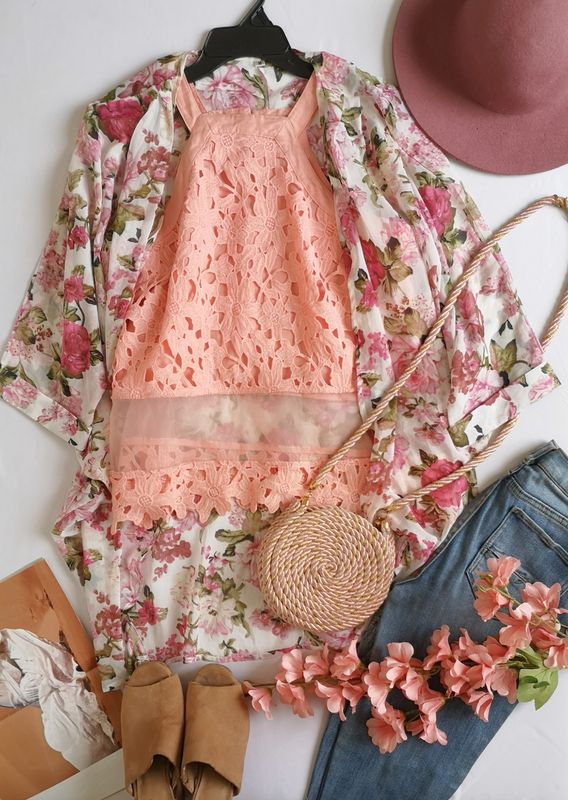 KIMONO Y BLUSA TIPO HALTER