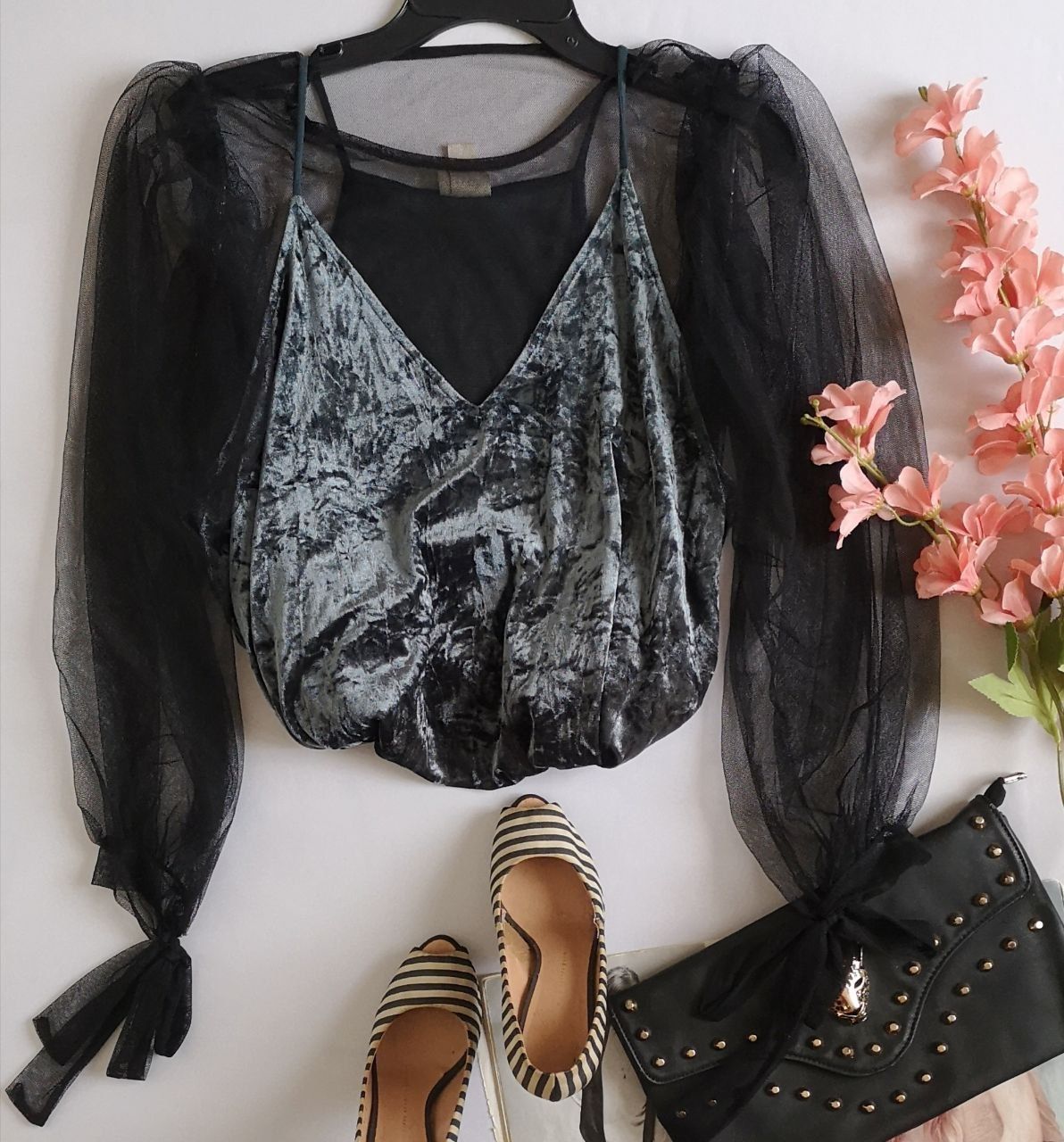 BLUSA DE TUL CON BLUSA DE TIRANTES 