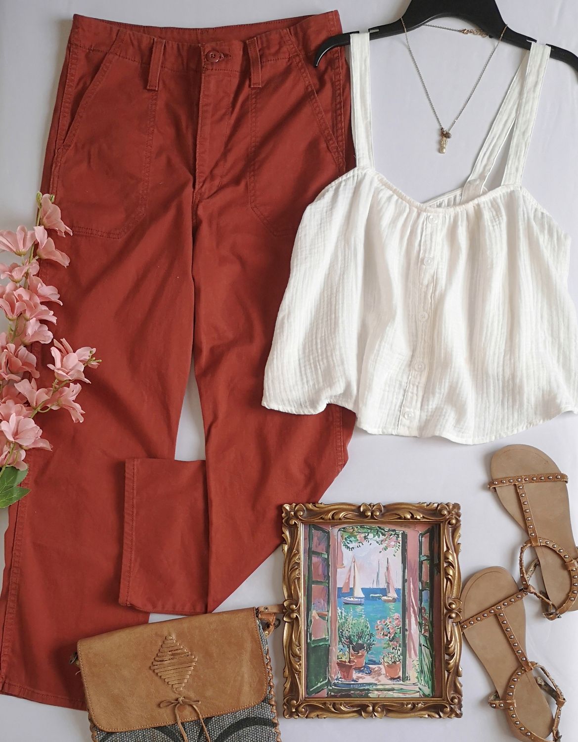 PANTALÓN CINTURA ALTA Y BLUSA DE TIRANTES