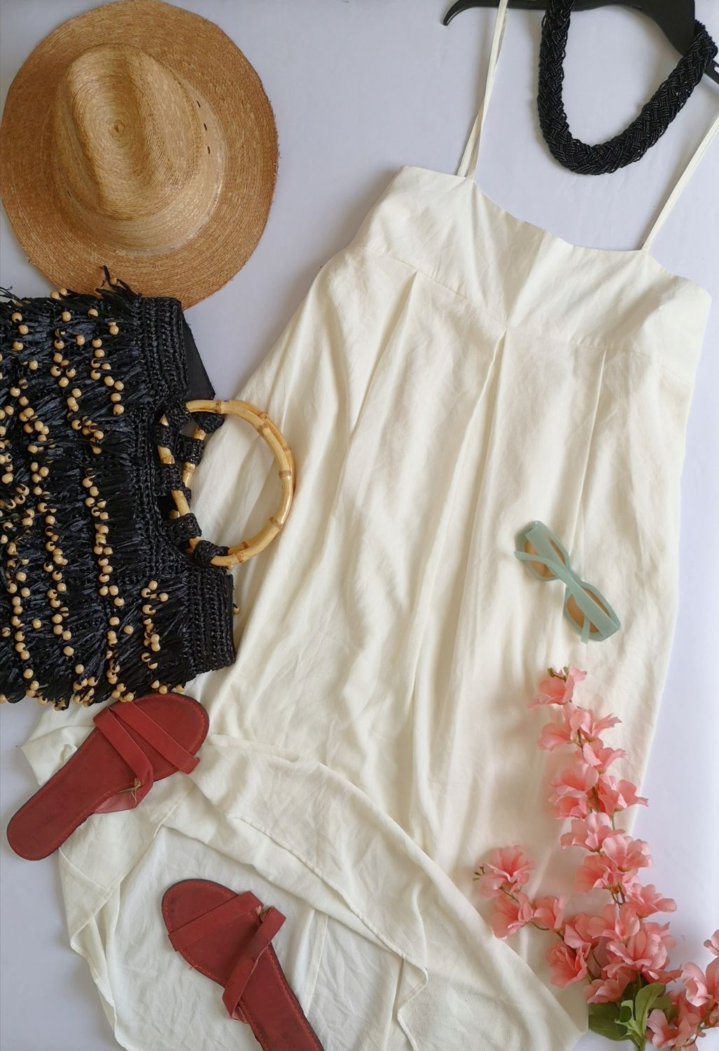 VESTIDO AL TOBILLO INCLUYE COLLAR