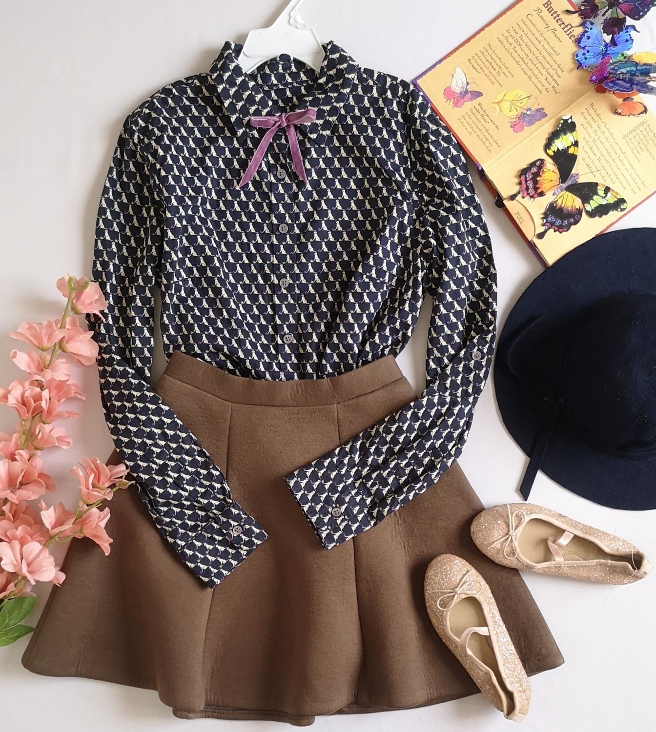BLUSA MANGA LARGA Y FALDA