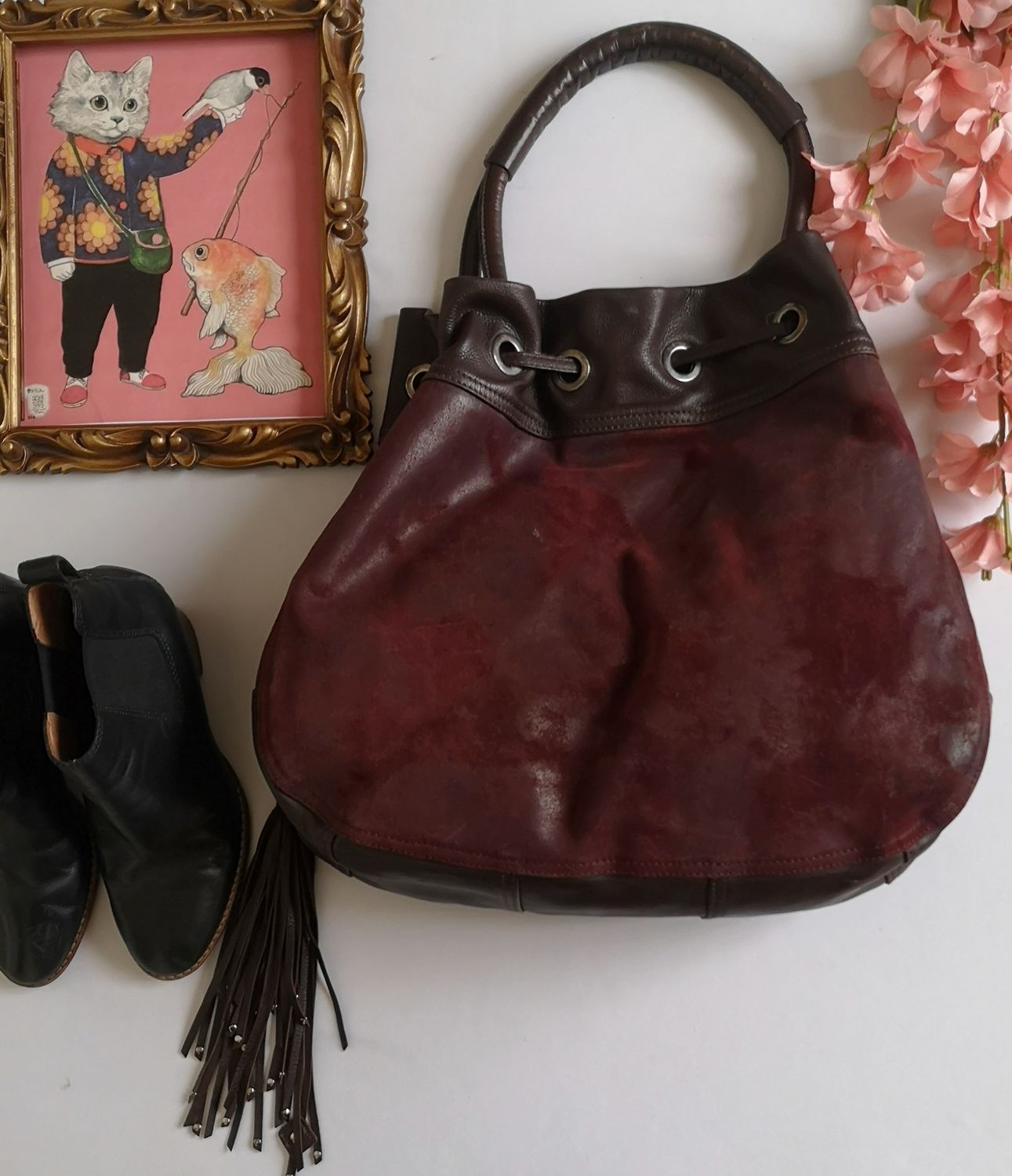 CARTERA BUCKET BAG DE CUERO