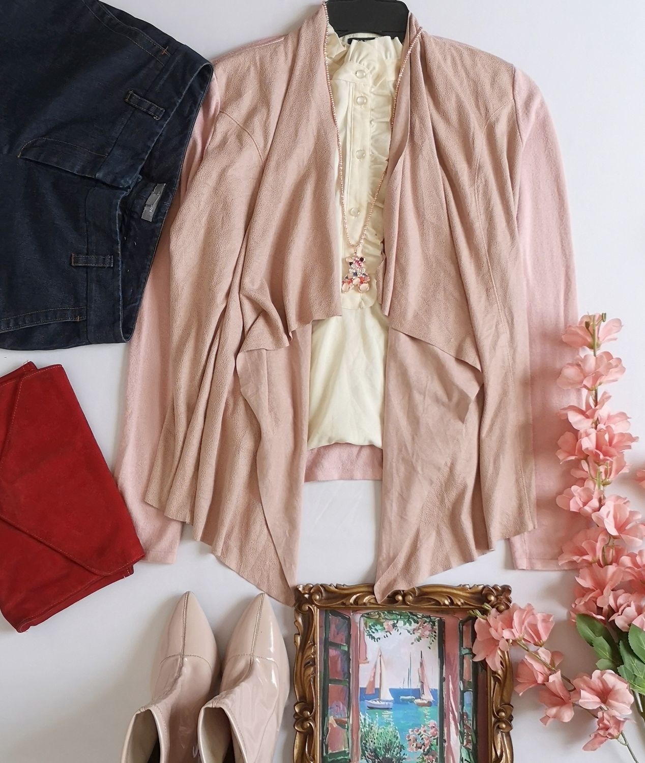 CHAQUETA ASIMÉTRICA Y BLUSA CON BOTONES ADELANTE ❤️⚓