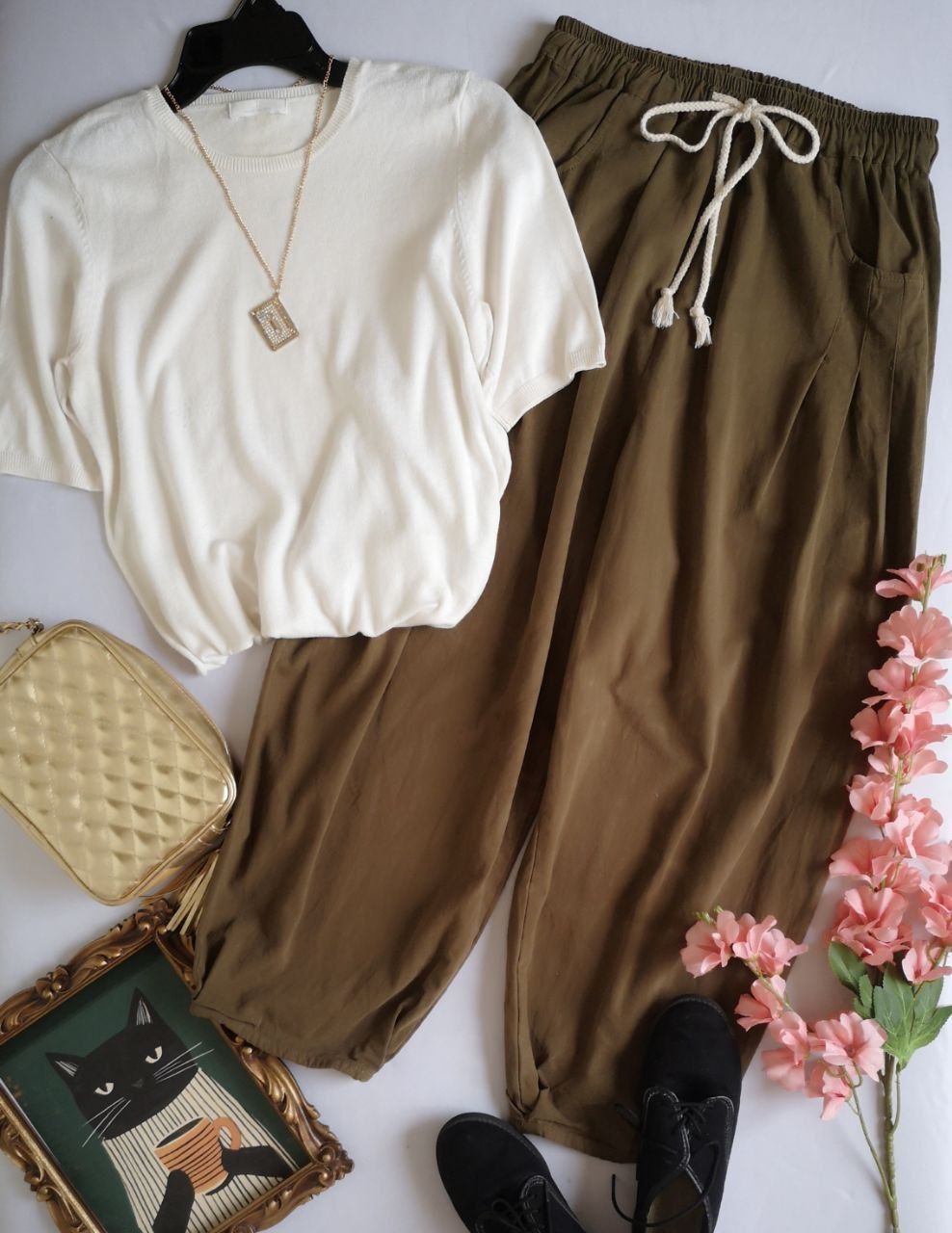 BLUSA CUELLO REDONDO Y PANTALÓN SLOUCHY BAG❤️