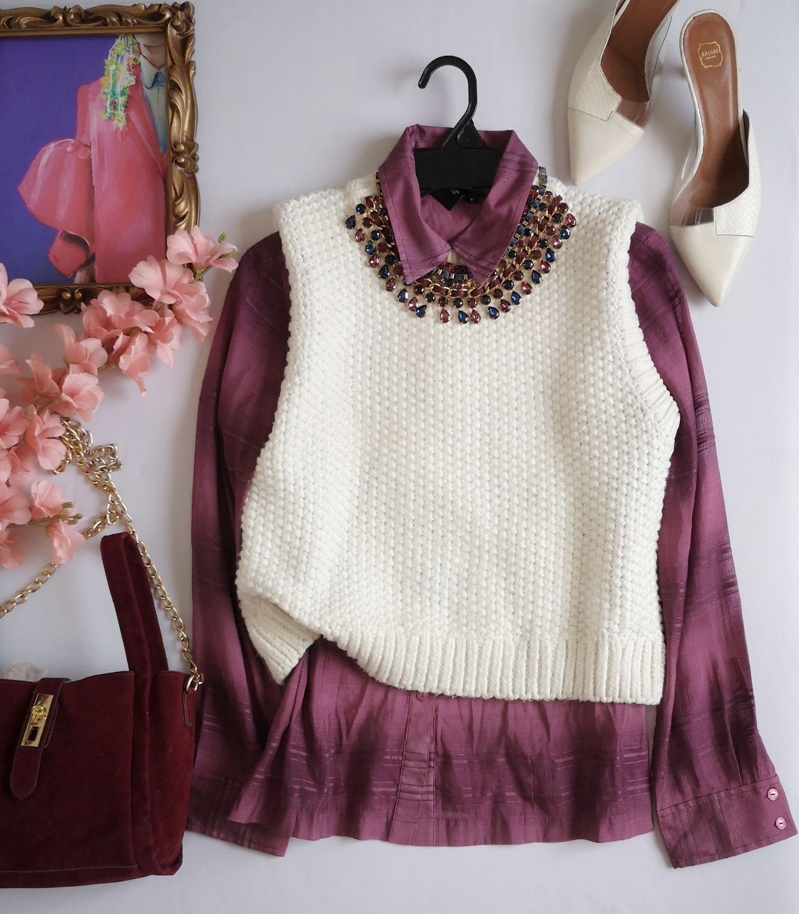 CHALECO TEJIDO CON BLUSA MANGA LARGA ❤️⚓