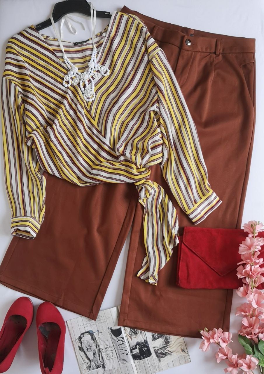 BLUSA HOMBROS CAÍDOS CON CULOTTE 