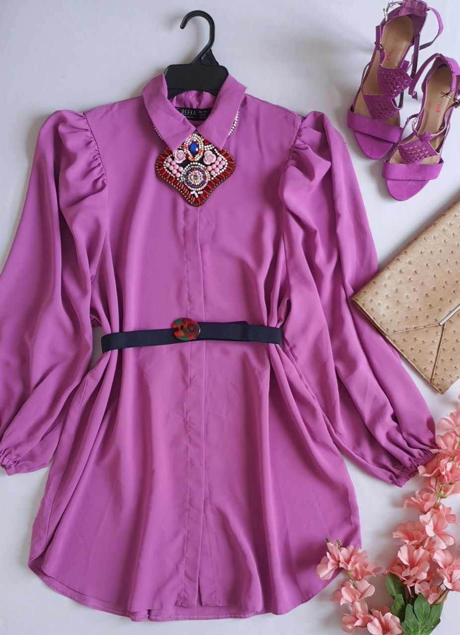 VESTIDO MANGAS BOMBACHAS INCLUYE CINCHO 