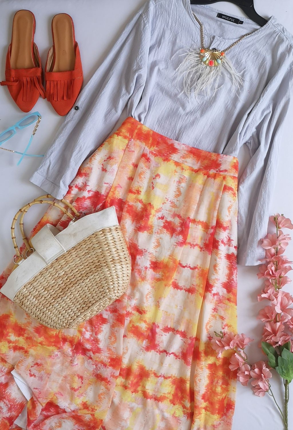 MAXI FALDA Y BLUSA DE LINO