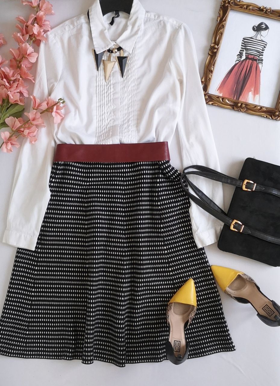 BLUSA MANGA LARGA CON FALDA MIDI TEJIDA❤️