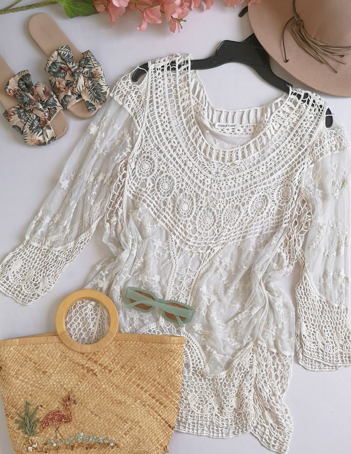 BLUSA DE TUL BORDADA