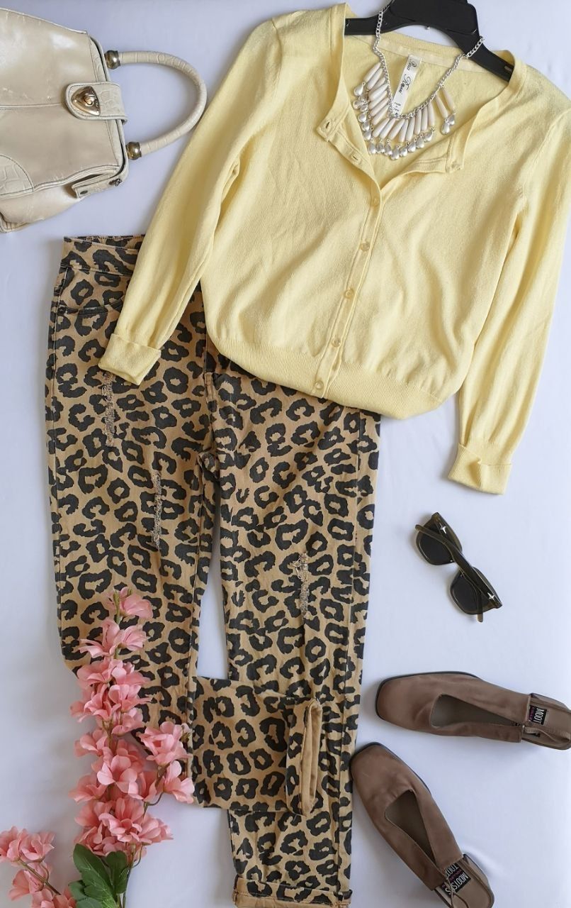 CÁRDIGAN MANGA 3/4 CON JEANS ANIMAL PRINT 