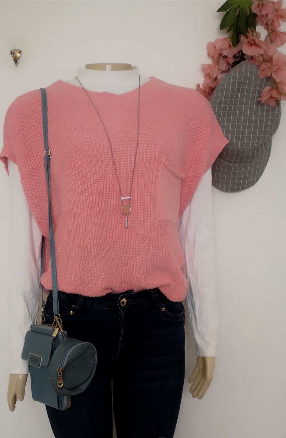 BLUSA TEJIDA INCLUYE COLLAR