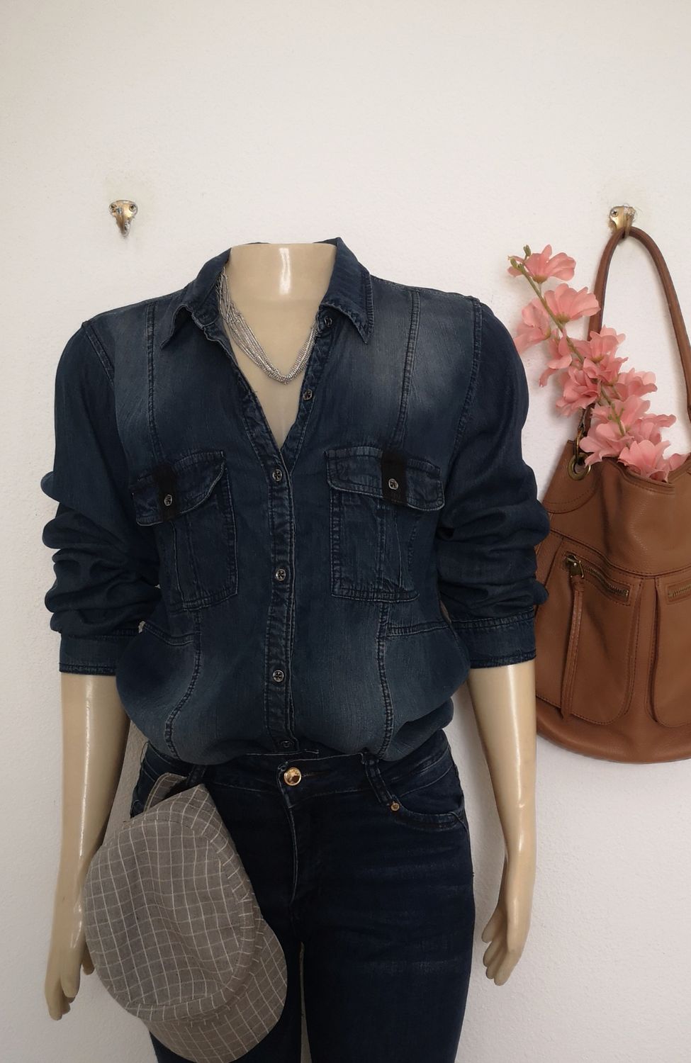 BLUSA DE LONA SUAVE INCLUYE COLLAR