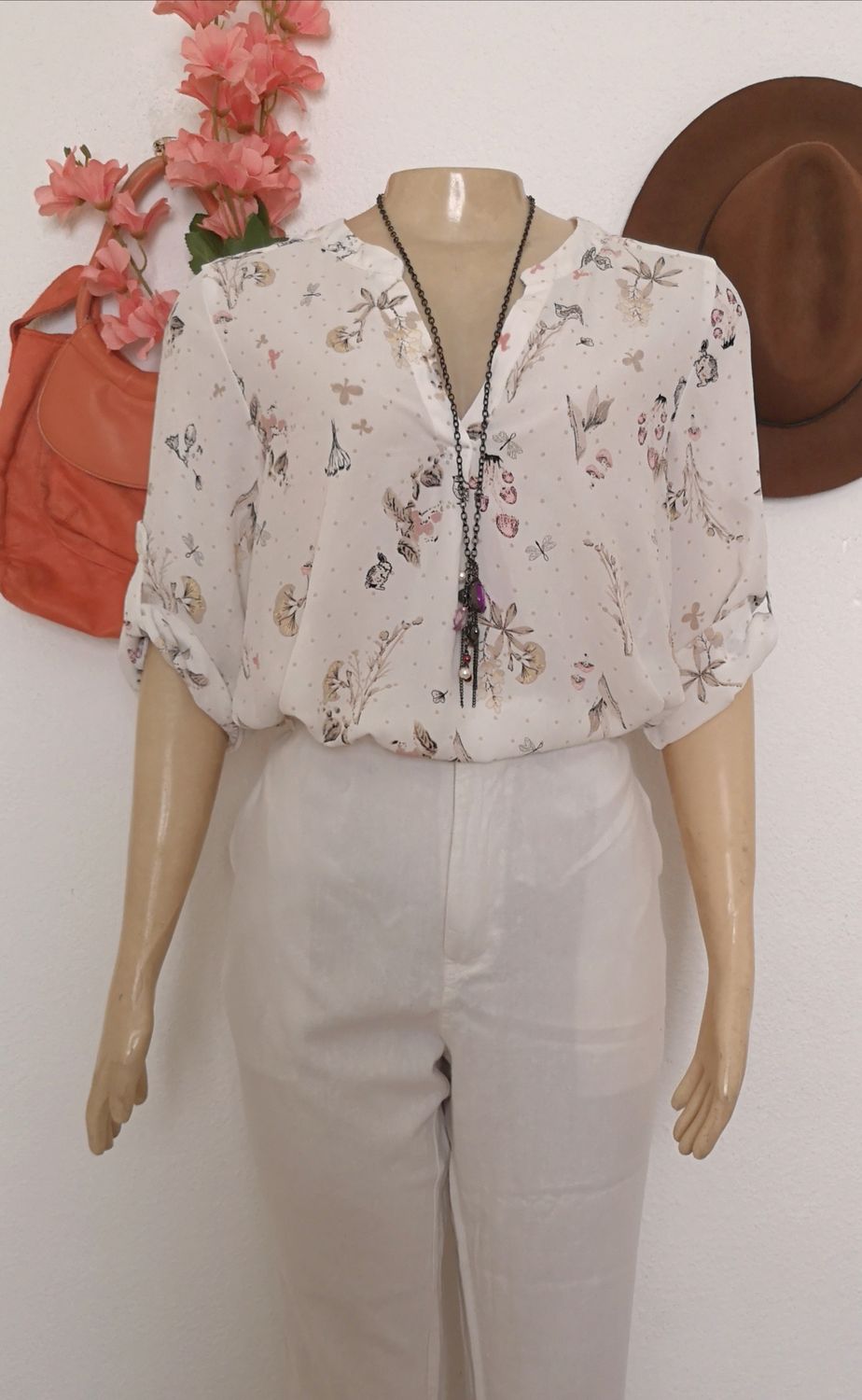 BLUSA MANGA 3/4 INCLUYE COLLAR