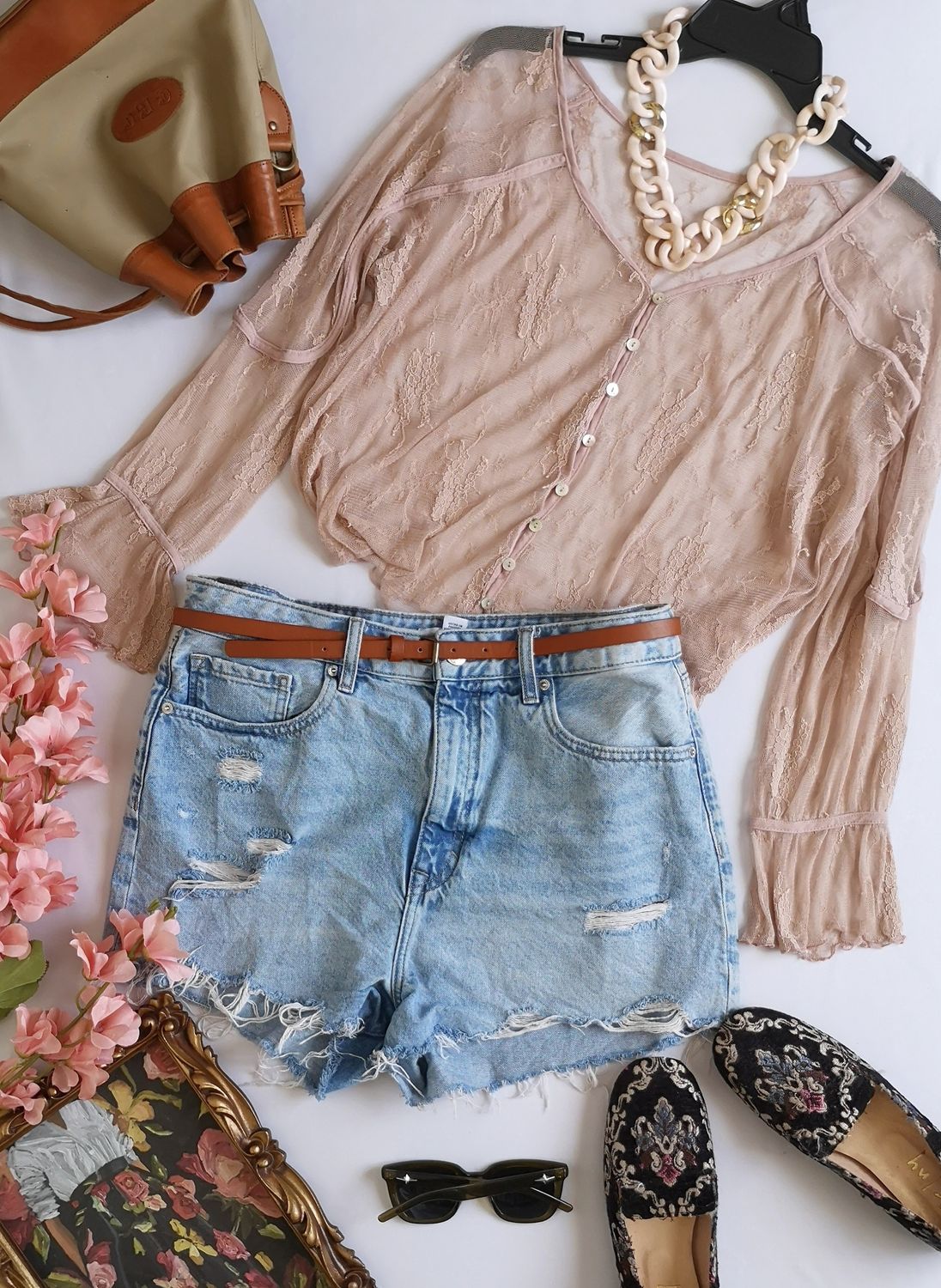 SHORT CON BLUSA DE TUL BORDADA ⚓