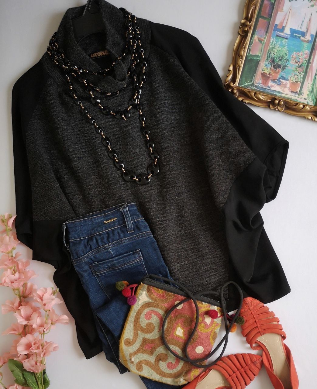 BLUSA ESTILO ANCHO INCLUYE COLLAR 
