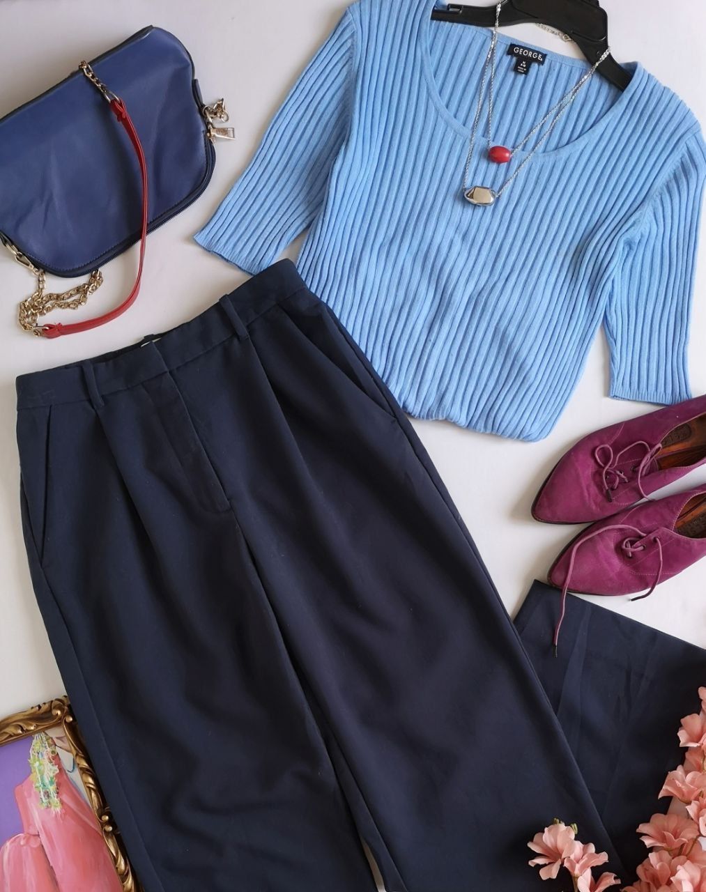 BLUSA ACANALADA Y PANTALÓN ANCHO DE LAS CADERAS ⚓❤️