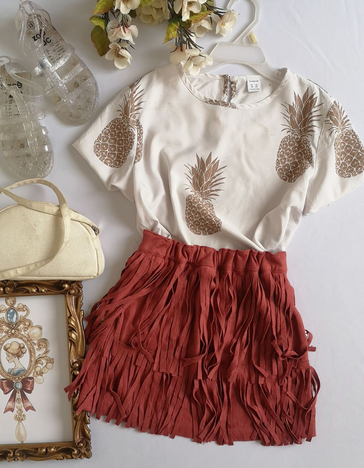 FALDA CON FLECOS Y BLUSA ⚓❤️