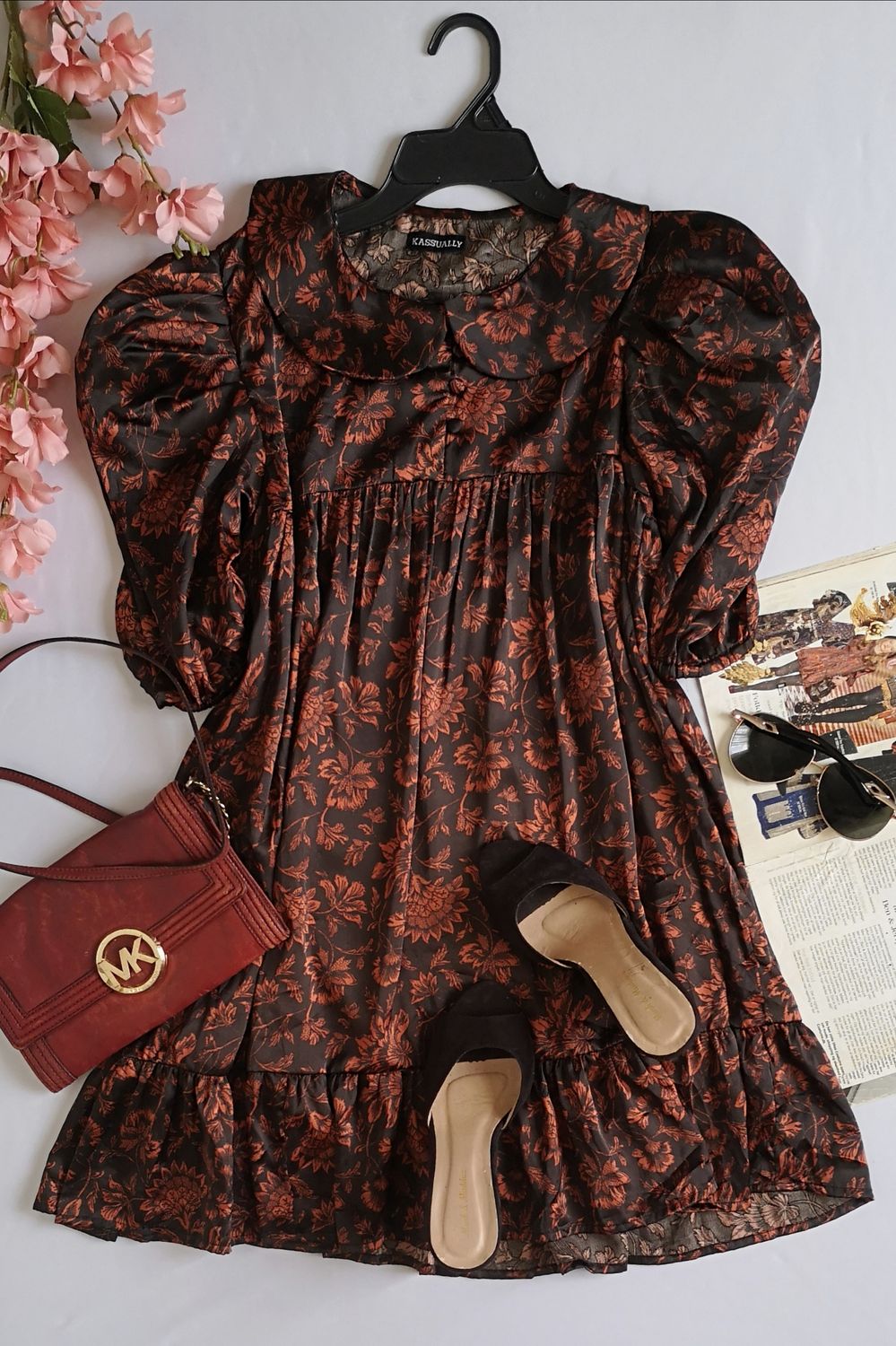 VESTIDO CORTO MANGAS BOMBACHAS ⚓