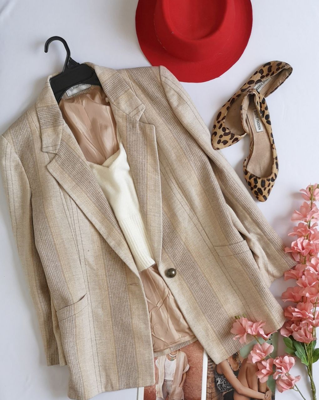 BLAZER VINTAGE CON TOP TEJIDO 