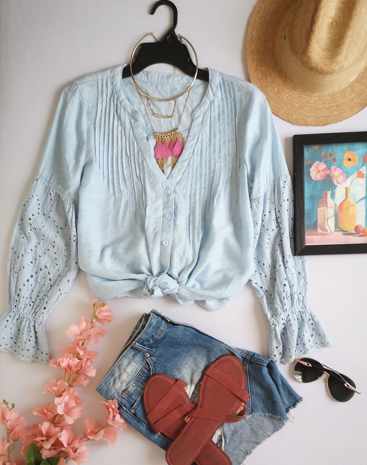 BLUSA MANGA LARGA INCLUYE COLLAR ❤️