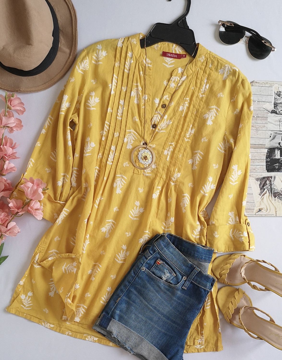 BLUSA TIPO TÚNICA INCLUYE COLLAR