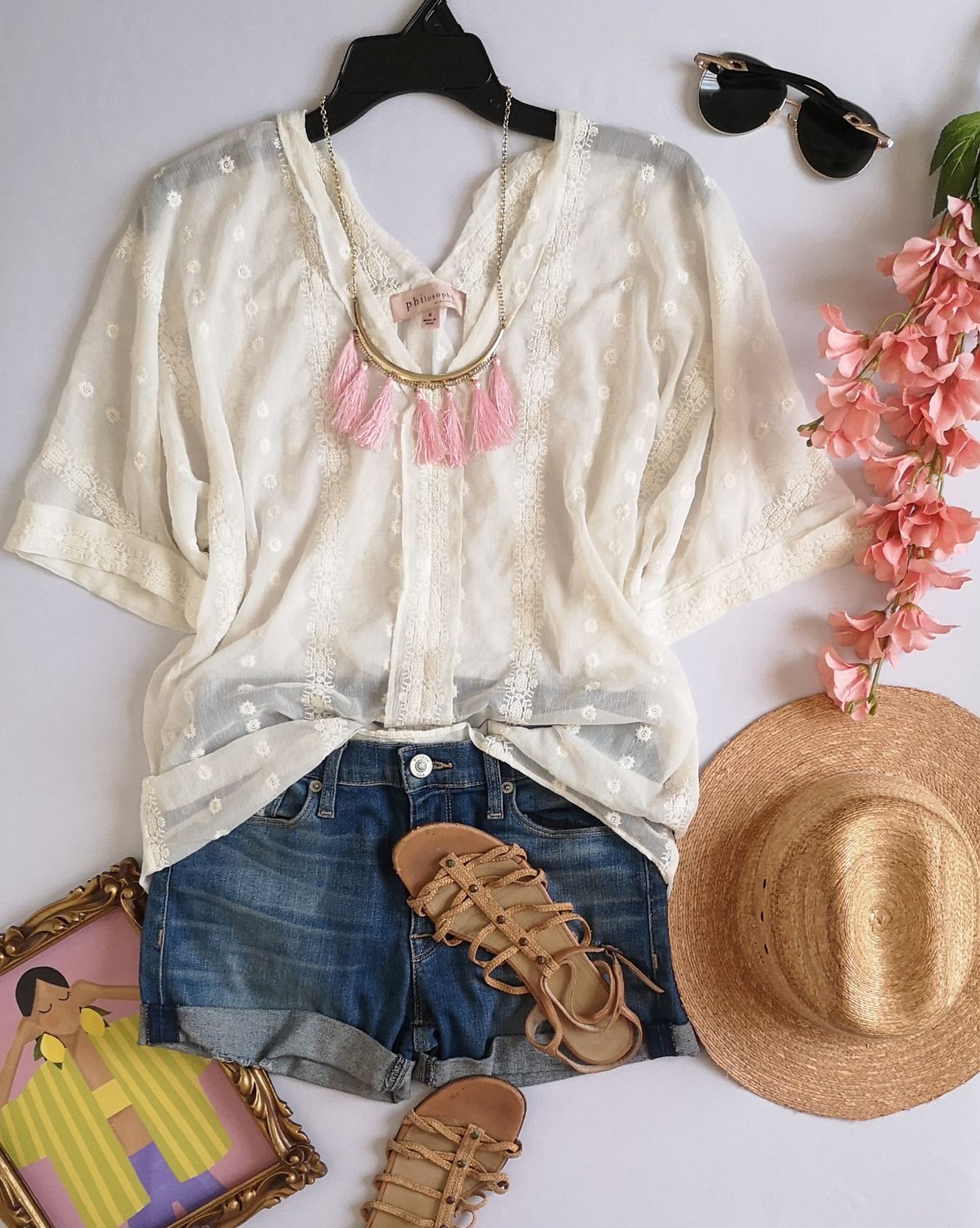 BLUSA BORDADA INCLUYE COLLAR