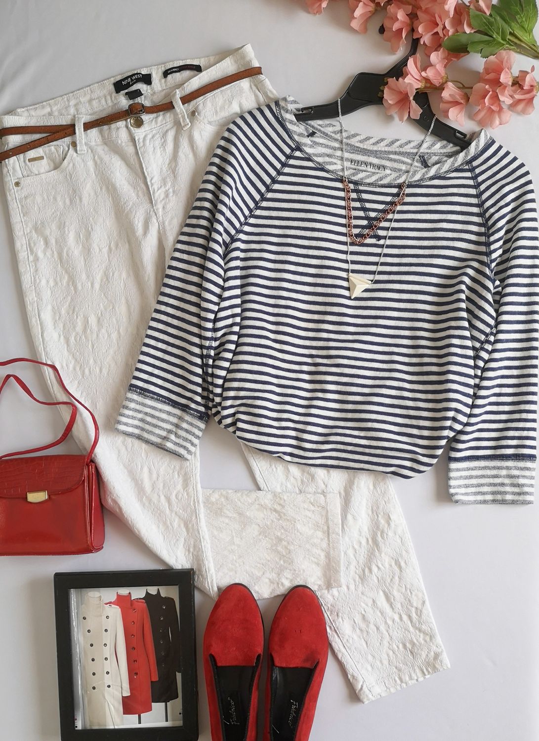 BLUSA MANGA 3/4 Y PANTALÓN CON DETALLES EN LA TELA