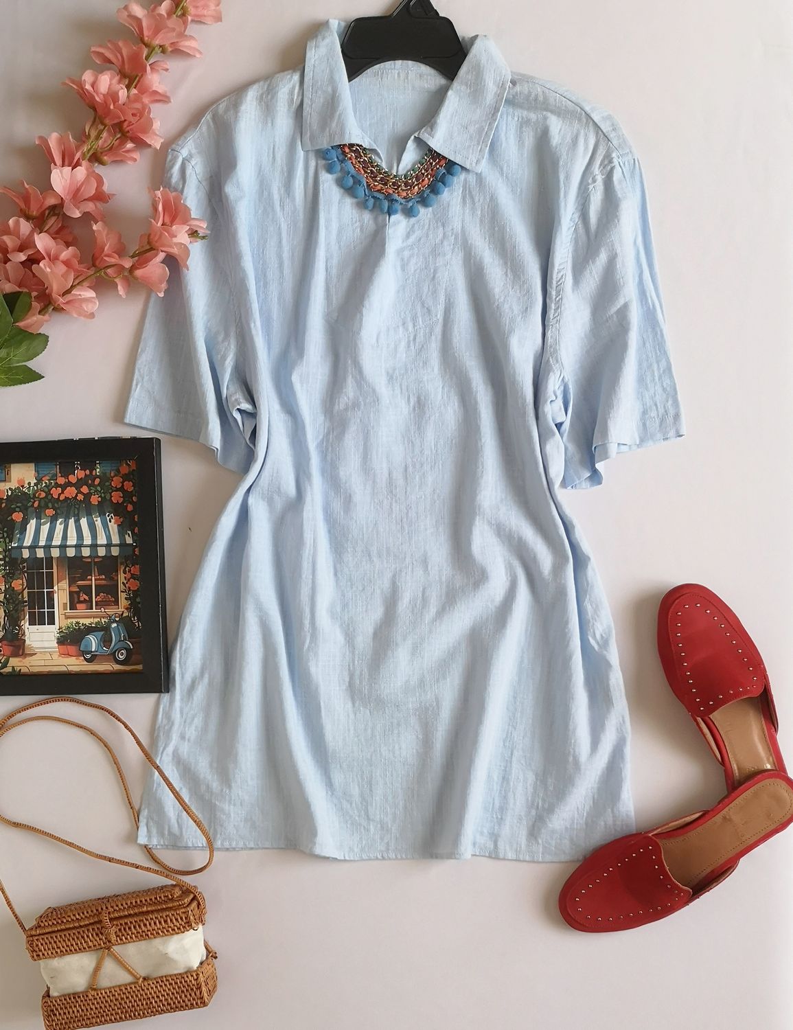 BLUSA LARGA INCLUYE COLLAR