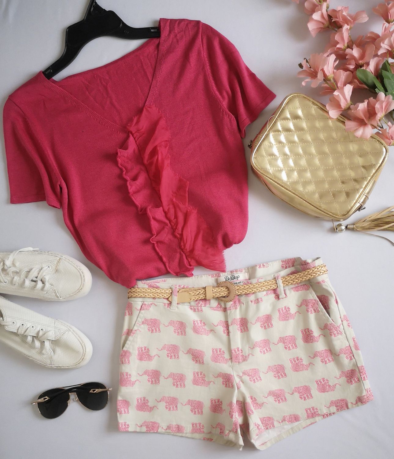BLUSA MANGA CORTA Y SHORT CON BOLSAS
