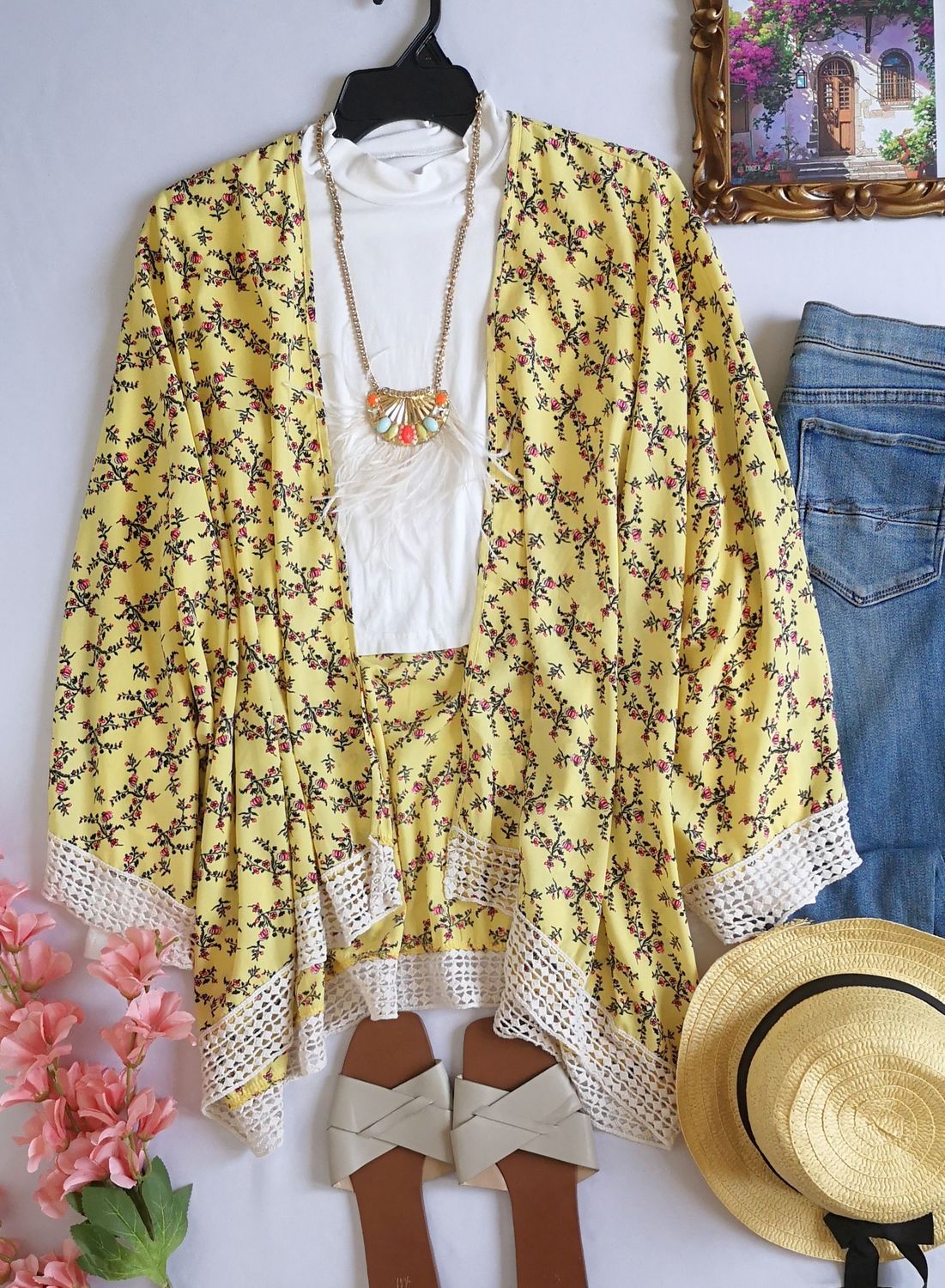 KIMONO CON DETALLES DE TEJIDO