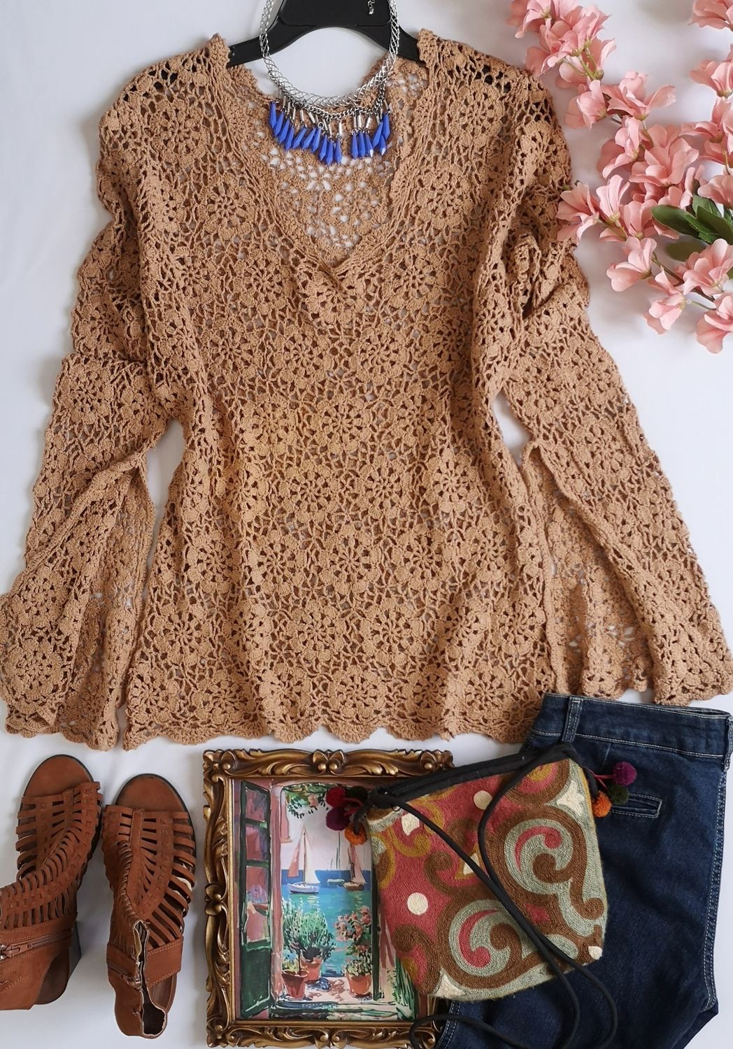 BLUSA DE CROCHET INCLUYE COLLAR