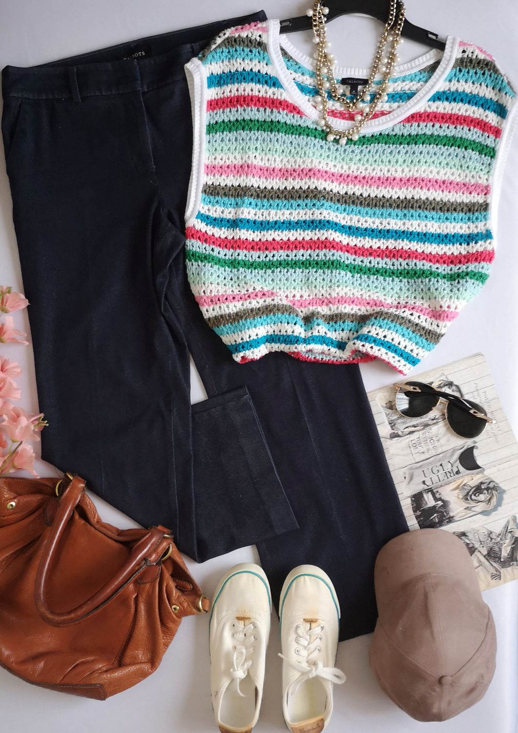 BLUSA TEJIDA Y JEANS ANCHO DE ABAJO ⚓