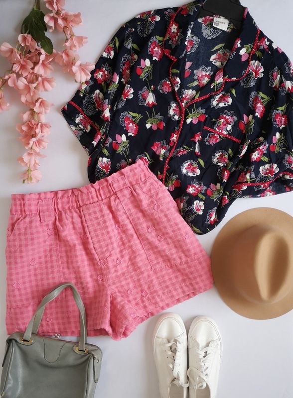 BLUSA MANGA CORTA Y SHORT BORDADO ⚓