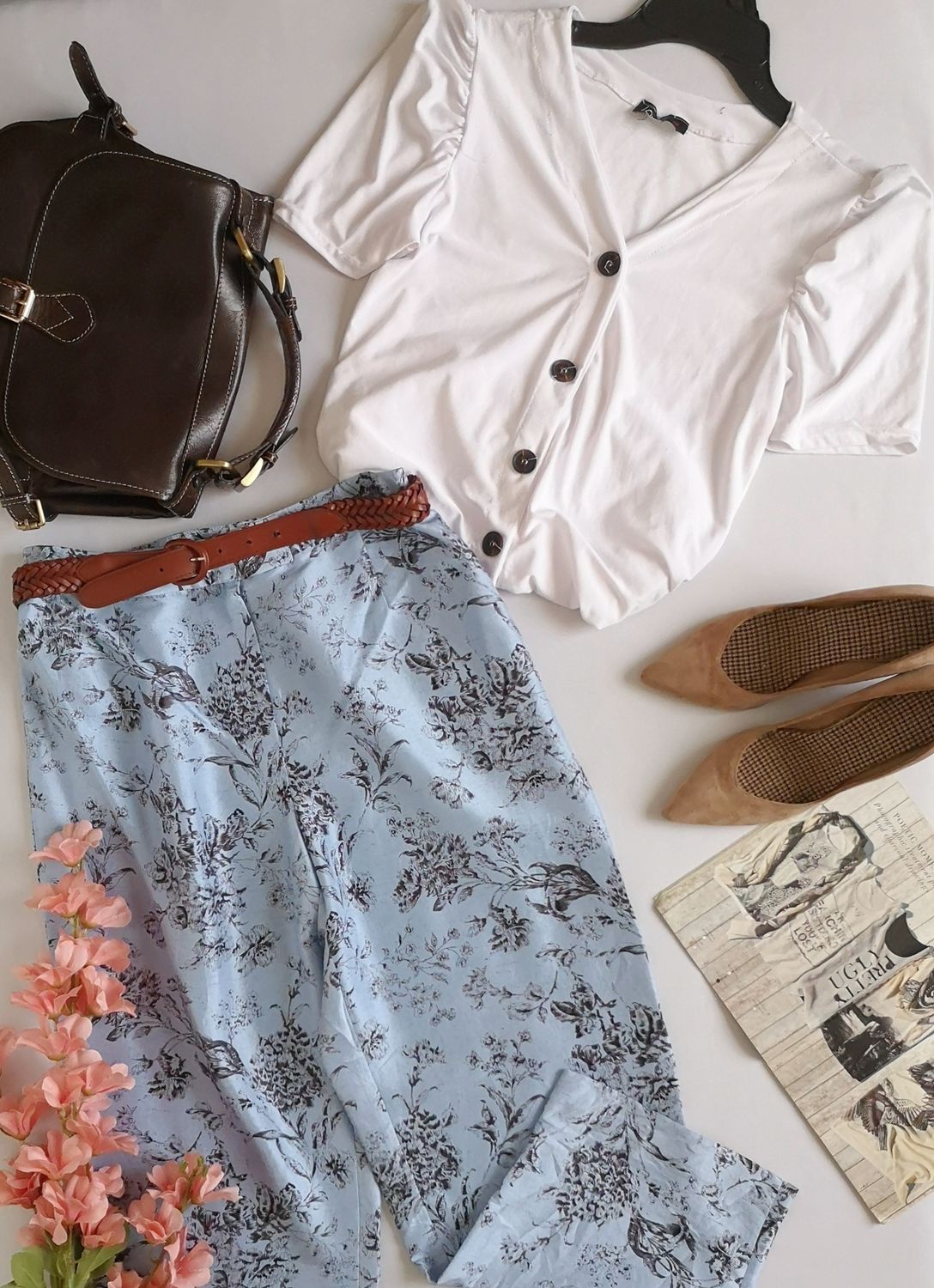 PANTALÓN NUEVO DE SEDA Y BLUSA CON BOTONES ❤️