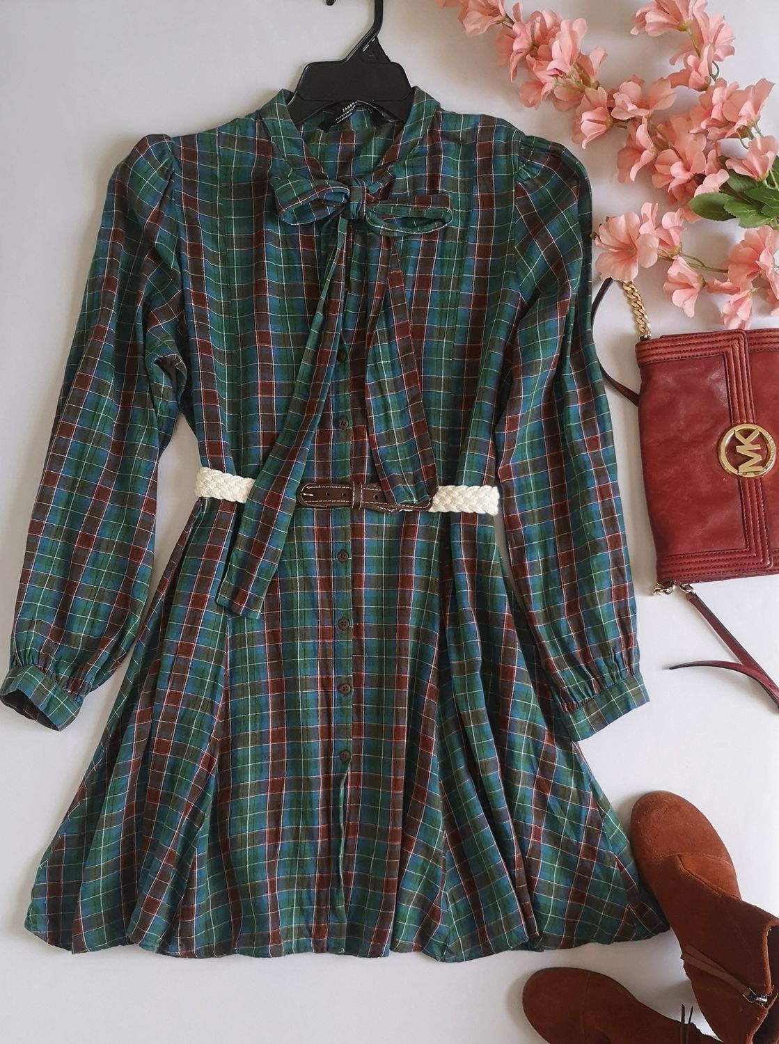 VESTIDO CORTO CON BOTONES INCLUYE CINCHO