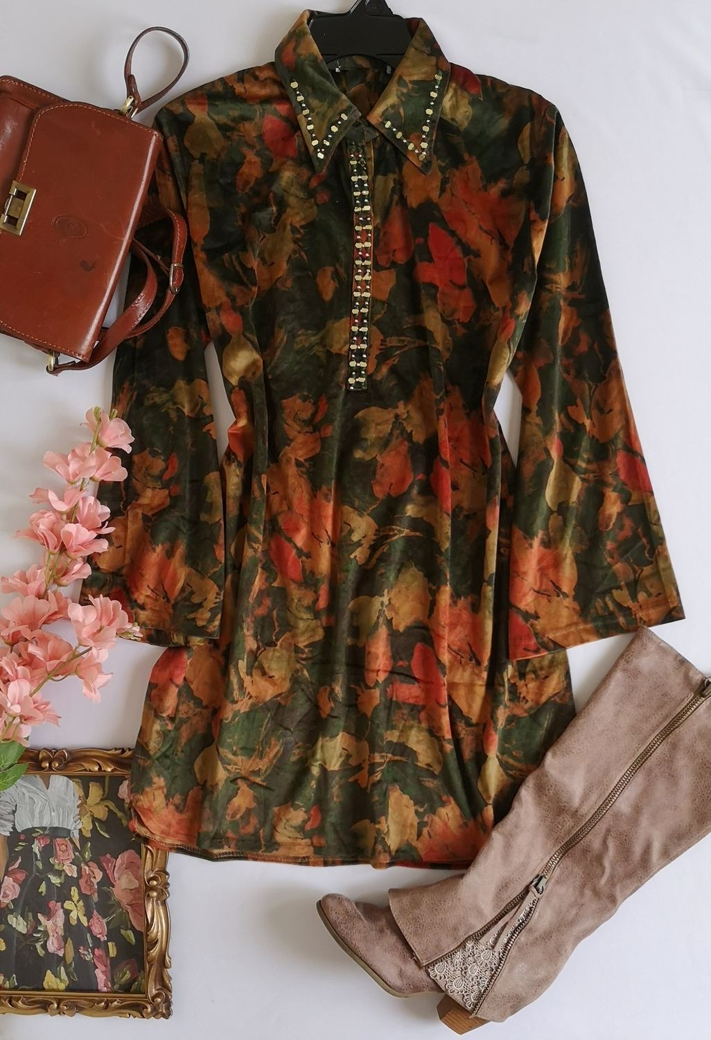 VESTIDO CORTO DE TERCIOPELO SUAVE ⚓
