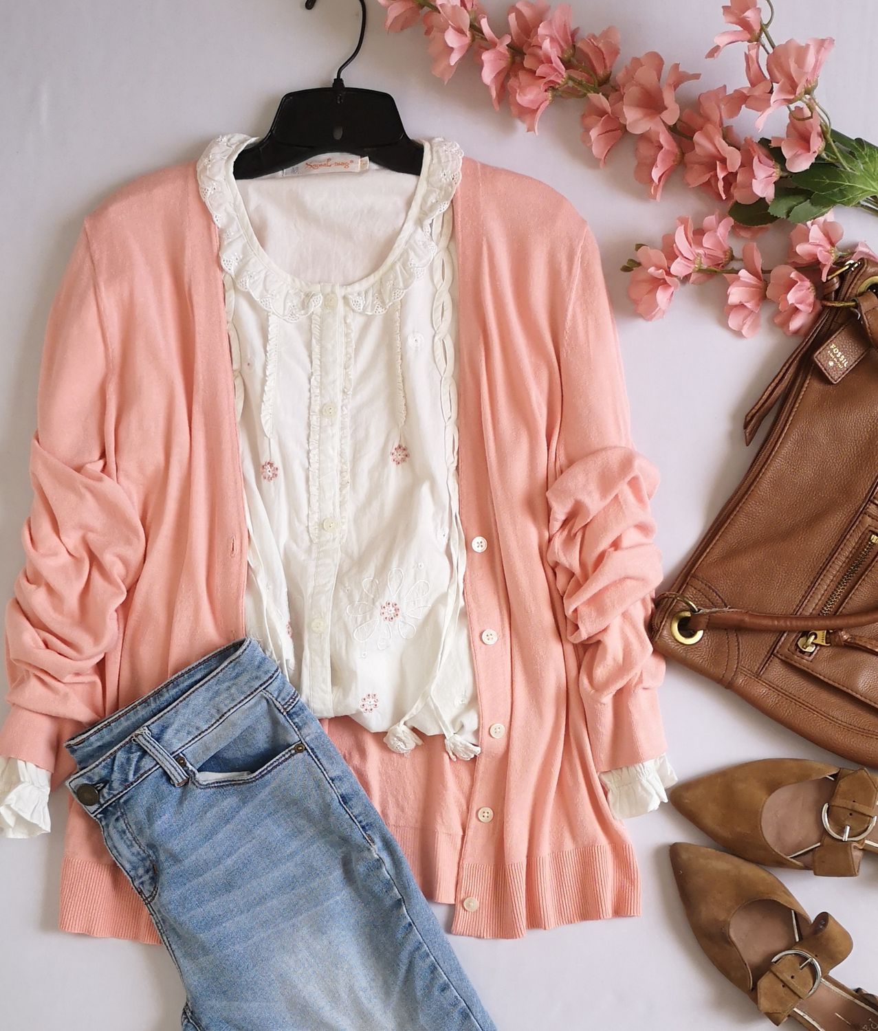 CÁRDIGAN TELA SUAVE Y BLUSA CON ENCAJE ⚓❤️