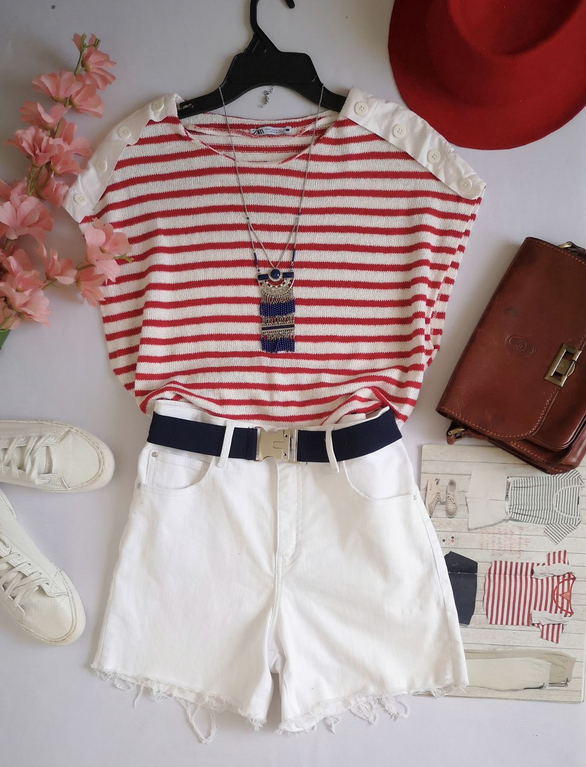 SHORT CINTURA ALTA Y BLUSA ZARA ❤️