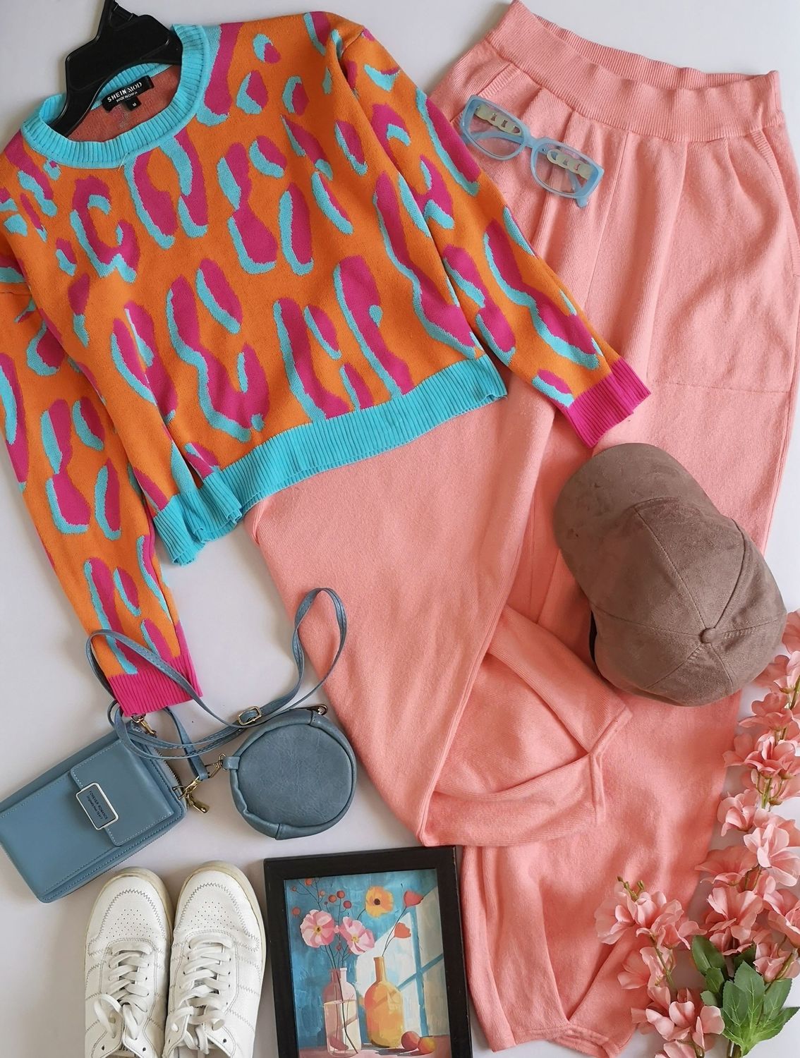 SUÉTER CORTO Y PANTALÓN TEJIDO