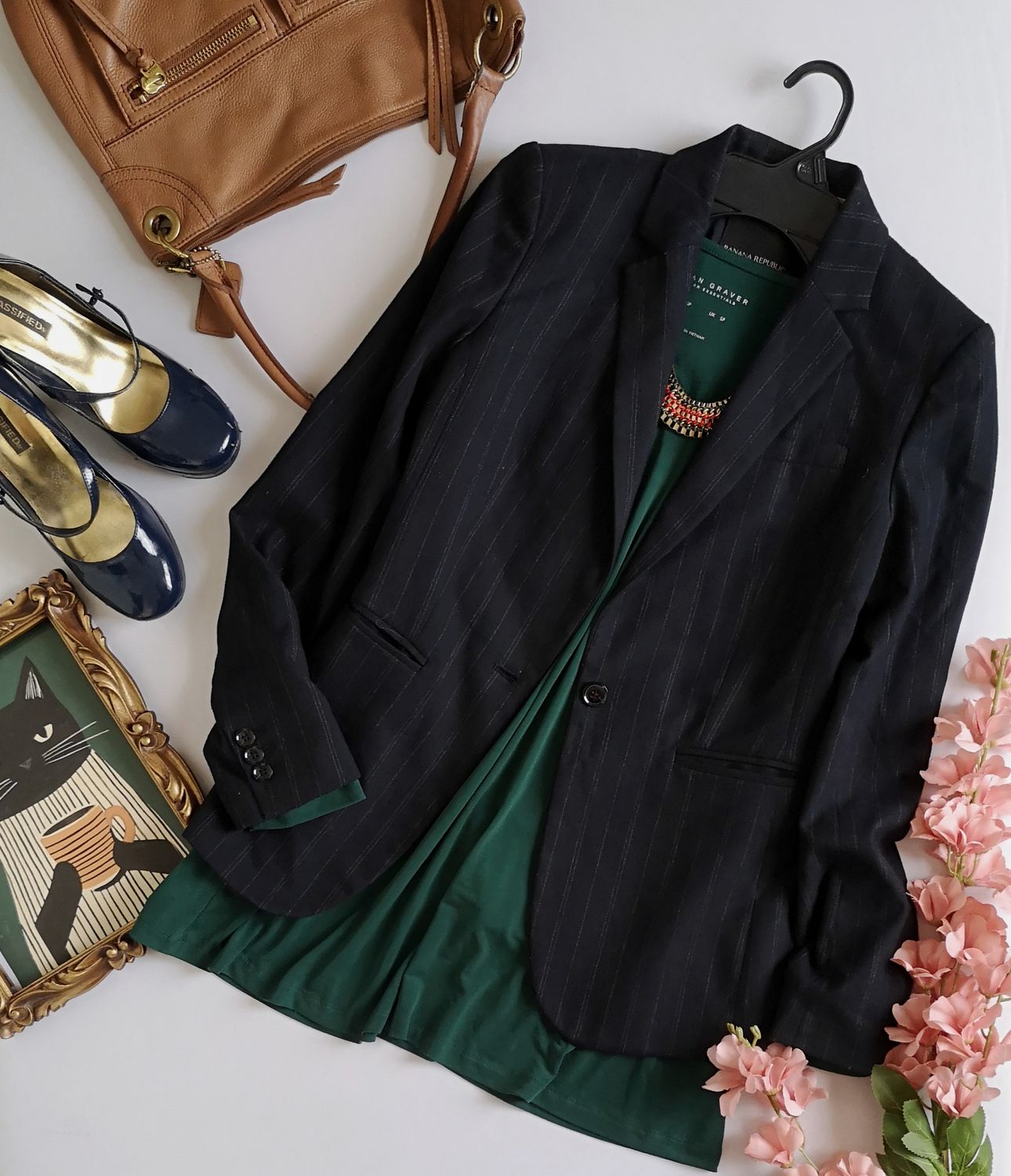 BLUSA LARGA Y BLAZER BANANA REPUBLIC