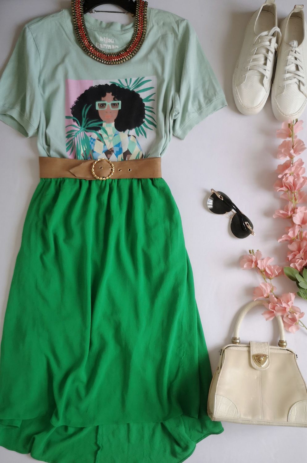 FALDA ASIMÉTRICA Y BLUSA MANGA CORTA  ⚓