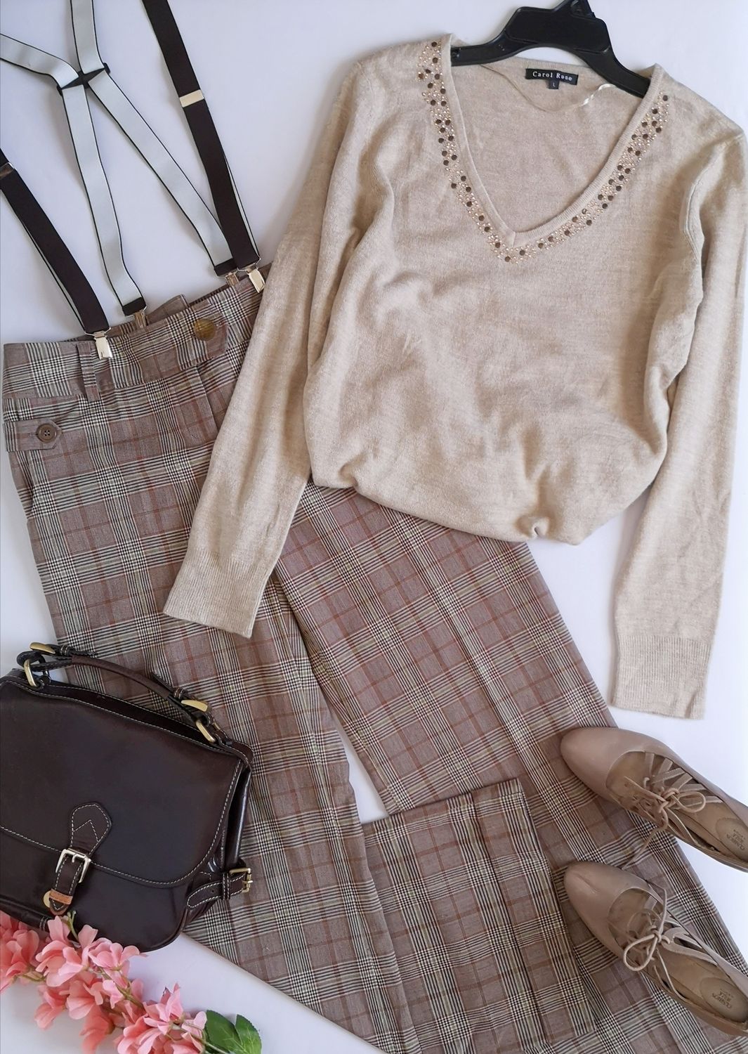 PANTALÓN TIPO PALAZZO Y BLUSA MANGA LARGA ❤️