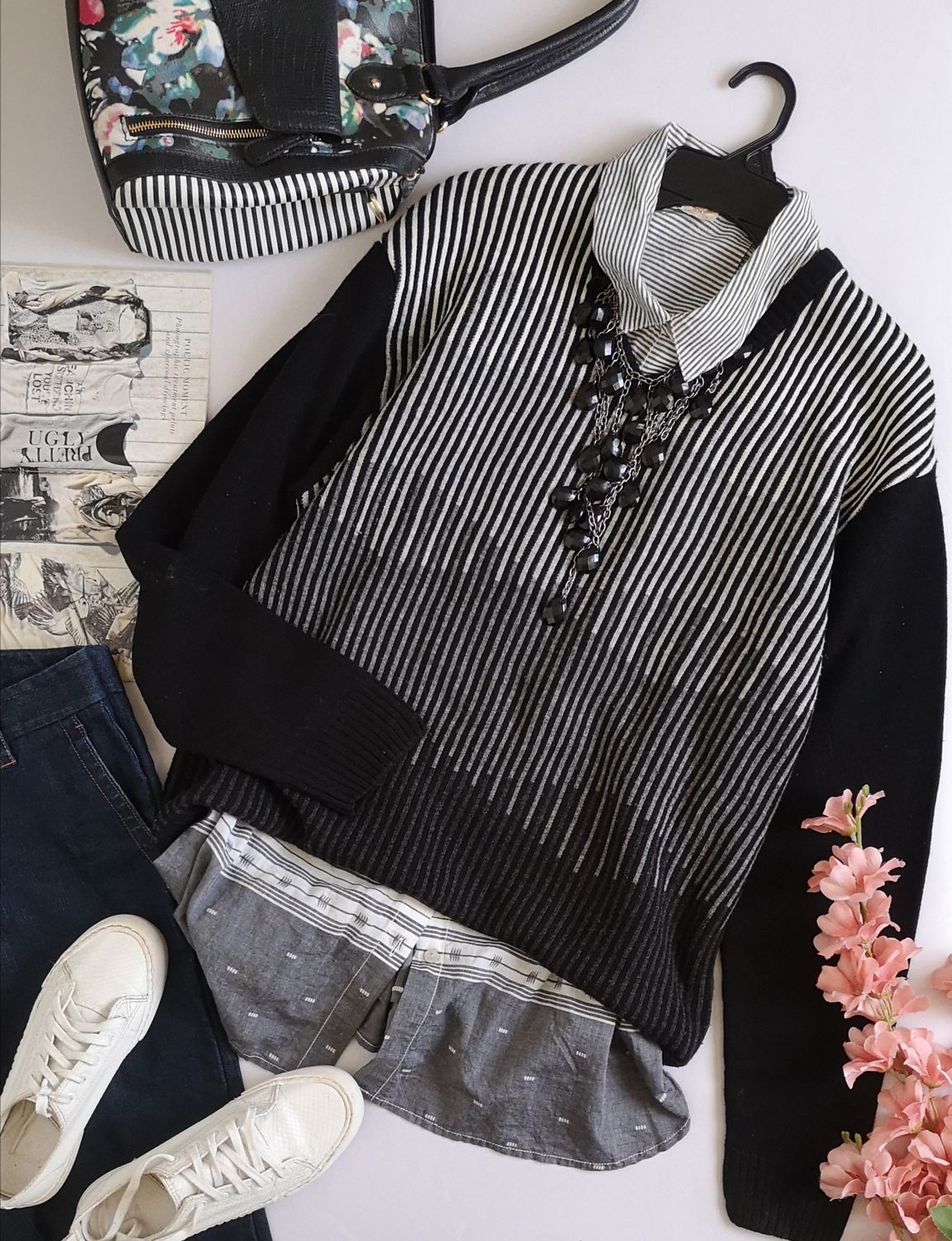 SUÉTER CON BLUSA A LARGA SIN MANGAS ❤️