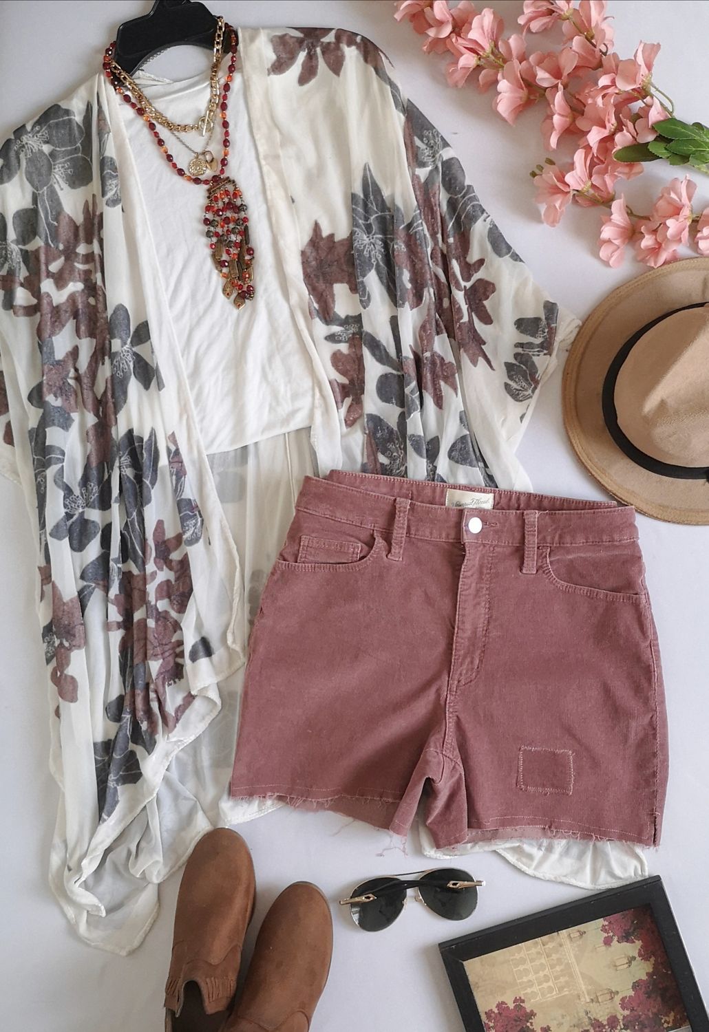 KIMONO CON TERCIOPELO Y SHORT CINTURA ALTA ⚓