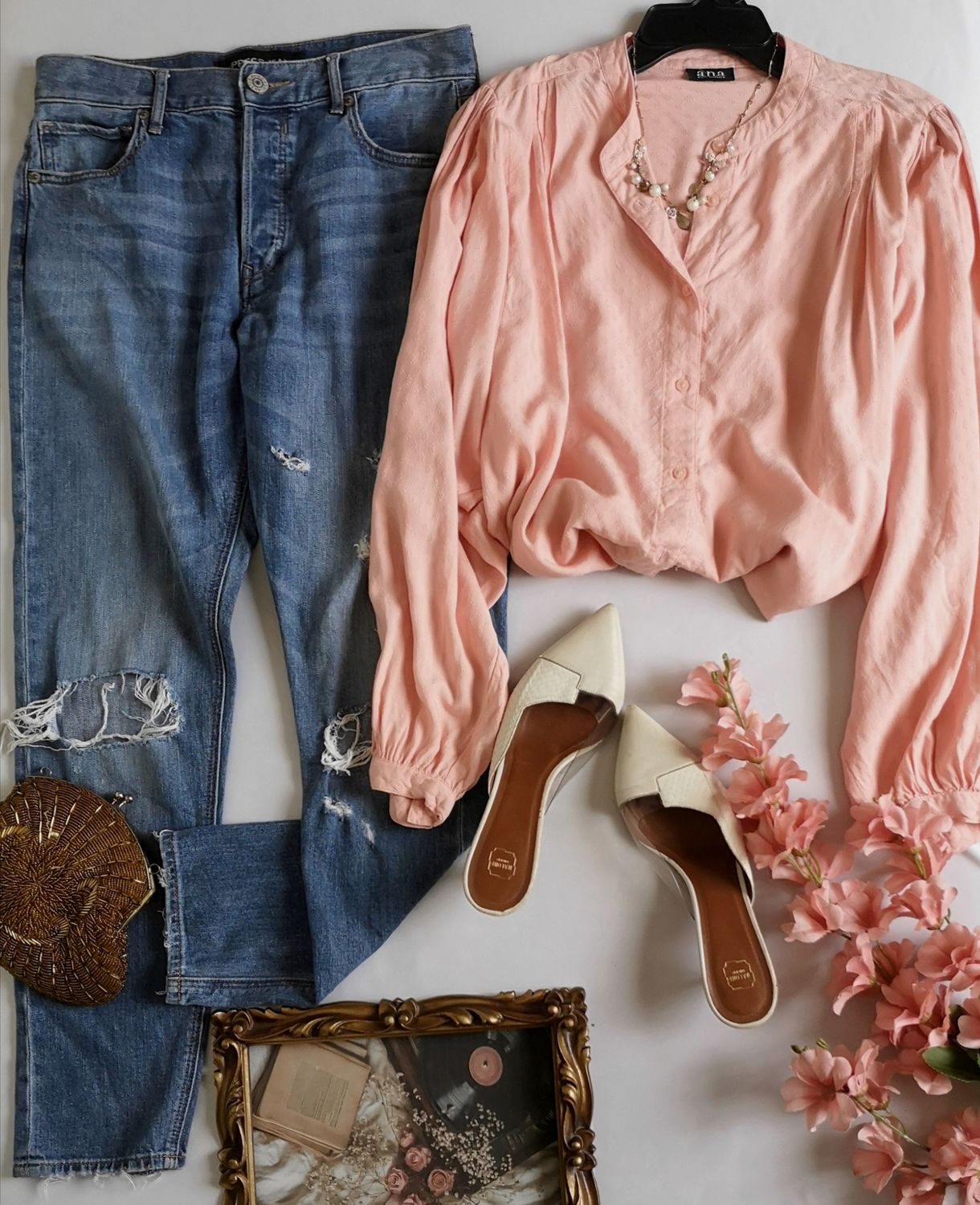 JEANS VINTAGE SKINNY Y BLUSA TIPO BOHO ⚓